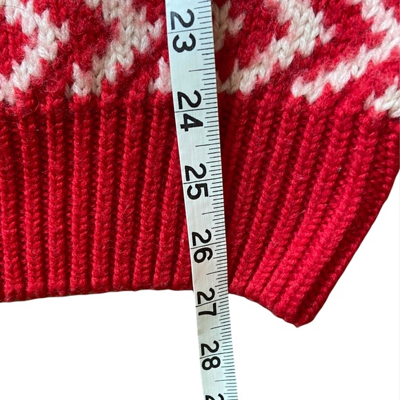 GAP Chunky Knit Wool Red White Sweater Large - Picture 8 of 10